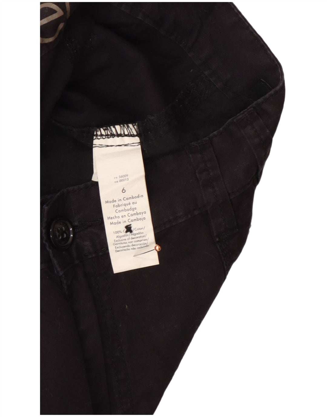 Shorts cargo feminino CALVIN KLEIN EUA 6 médio W30 algodão preto