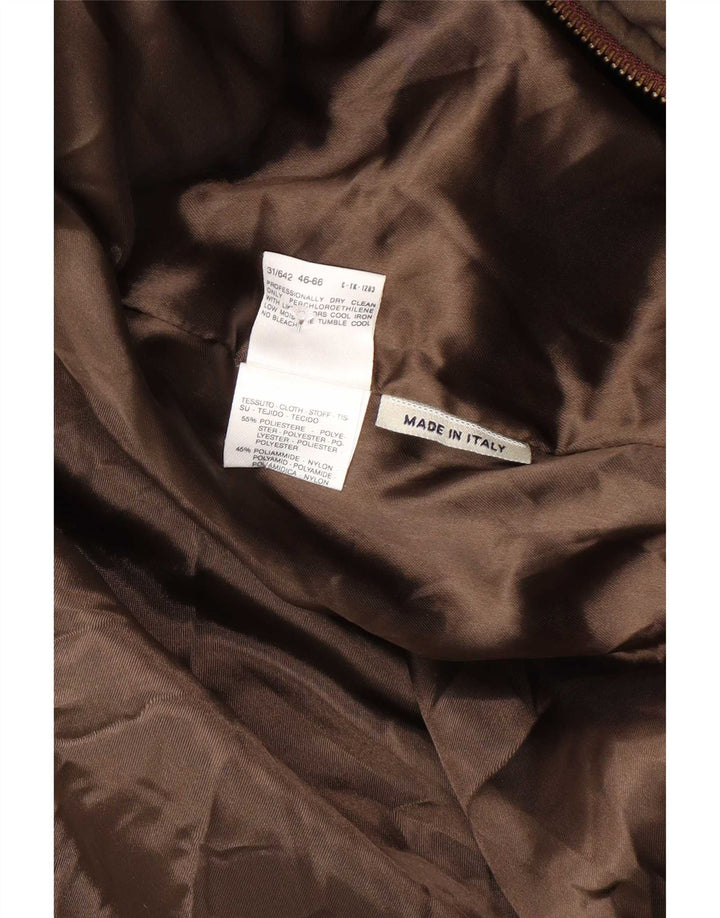 Casaco feminino acolchoado com capuz e grandes dimensões da Max & Co. Reino Unido 16 grande poliéster marrom