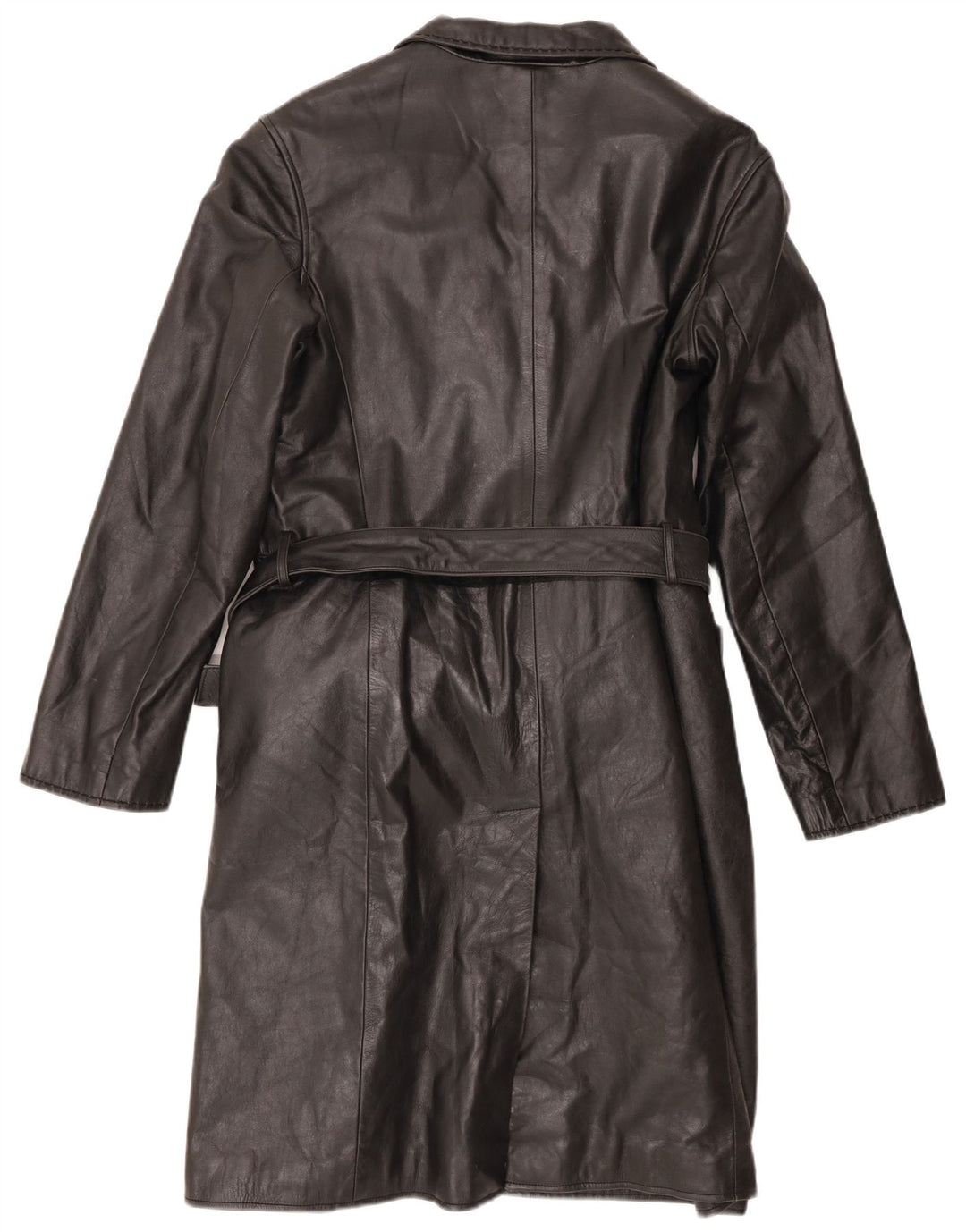 Casaco de couro feminino vintage IT 48 XL preto