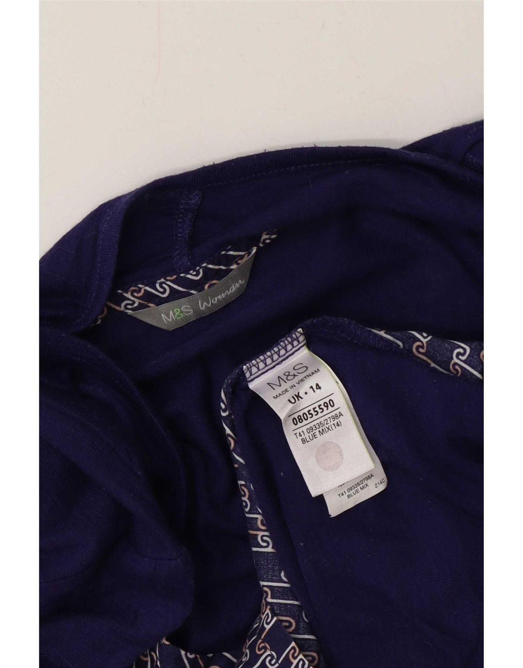 Top cardigã feminino Marks & Spencer UK 14 poliéster azul médio