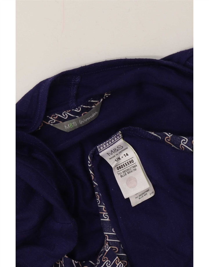 Top cardigã feminino Marks & Spencer UK 14 poliéster azul médio