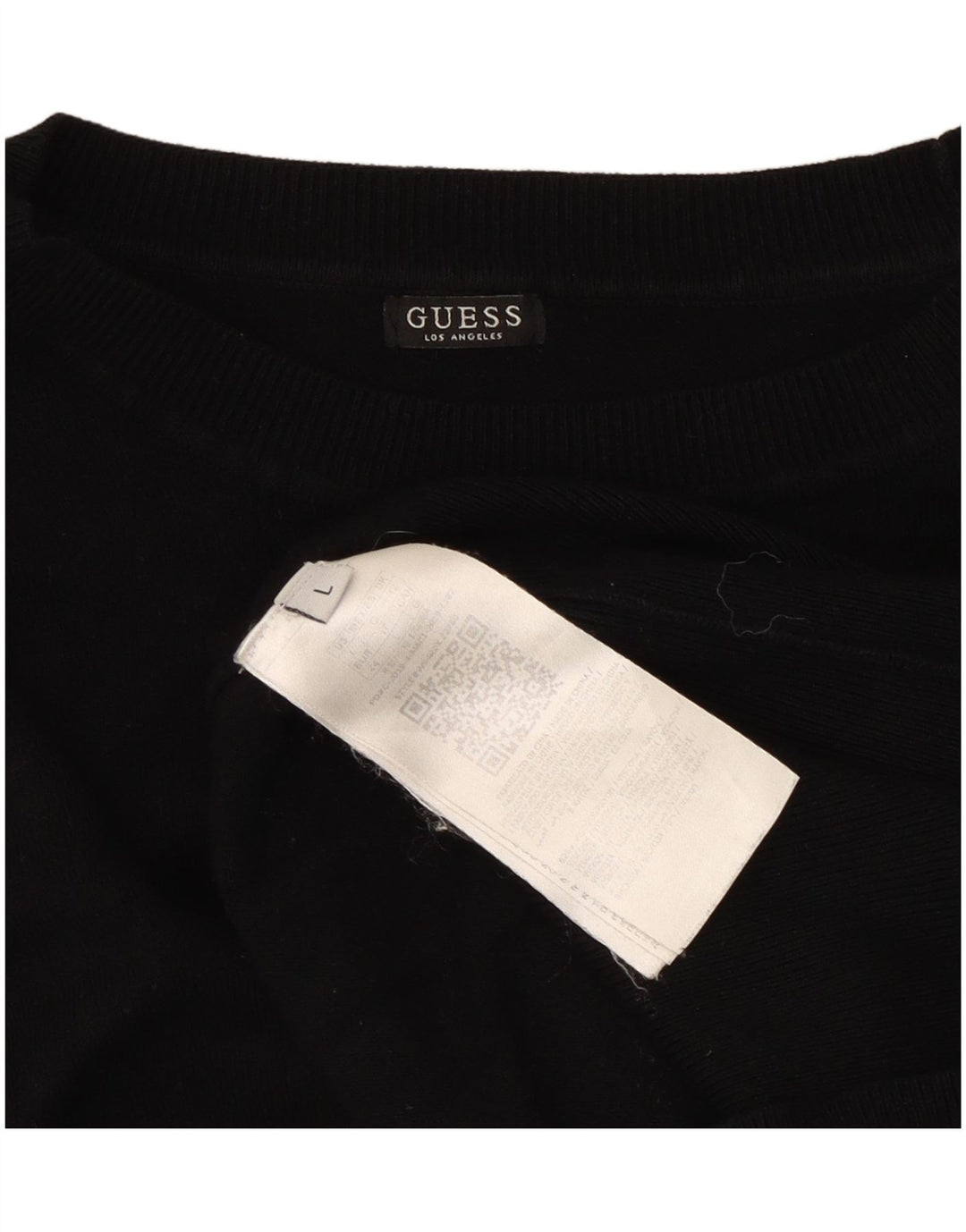 Suéter feminino Guess com gola redonda e viscose preta média UK 12