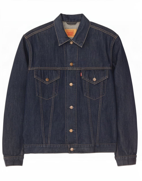 Jaqueta jeans masculina Levi's UK 44 2XL algodão azul marinho