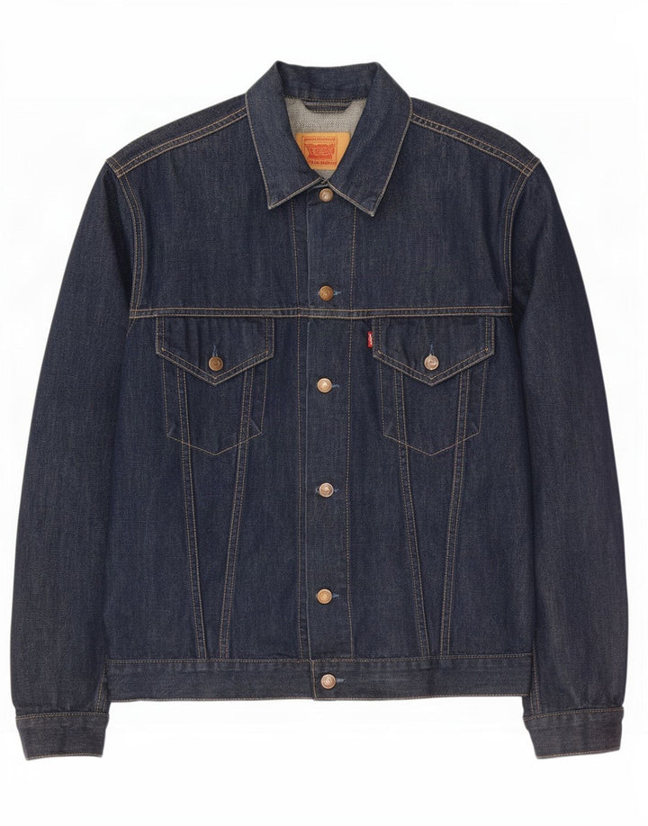 Jaqueta jeans masculina Levi's UK 44 2XL algodão azul marinho