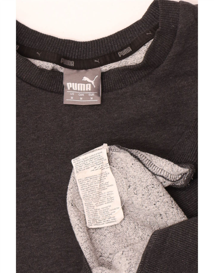 Puma Mens Moletom Jumper Médio Algodão Cinza