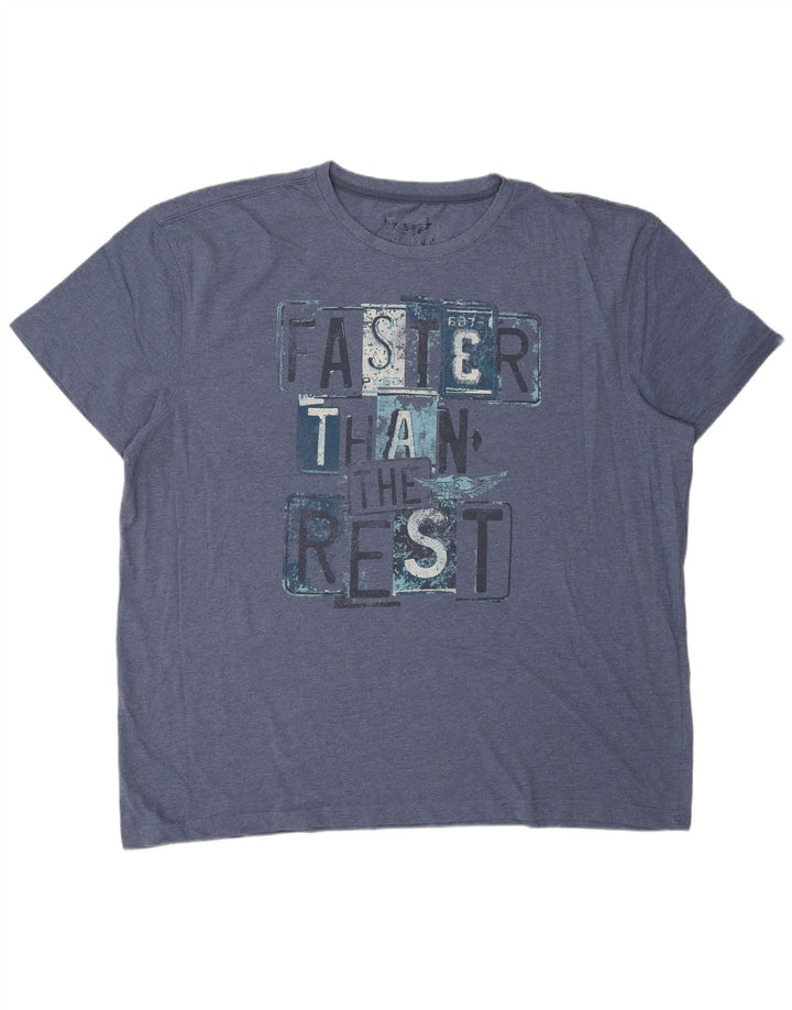 Camiseta gráfica masculina ARIZONA Top 3XL algodão azul marinho