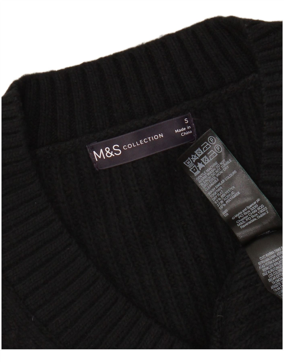Regata masculina Marks & Spencer com colete pequeno acrílico preto
