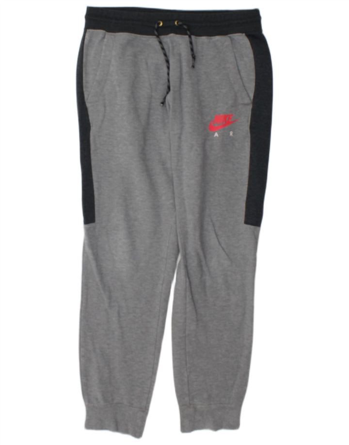 Calça de treino masculina Nike Joggers cinza médio algodão colorblock
