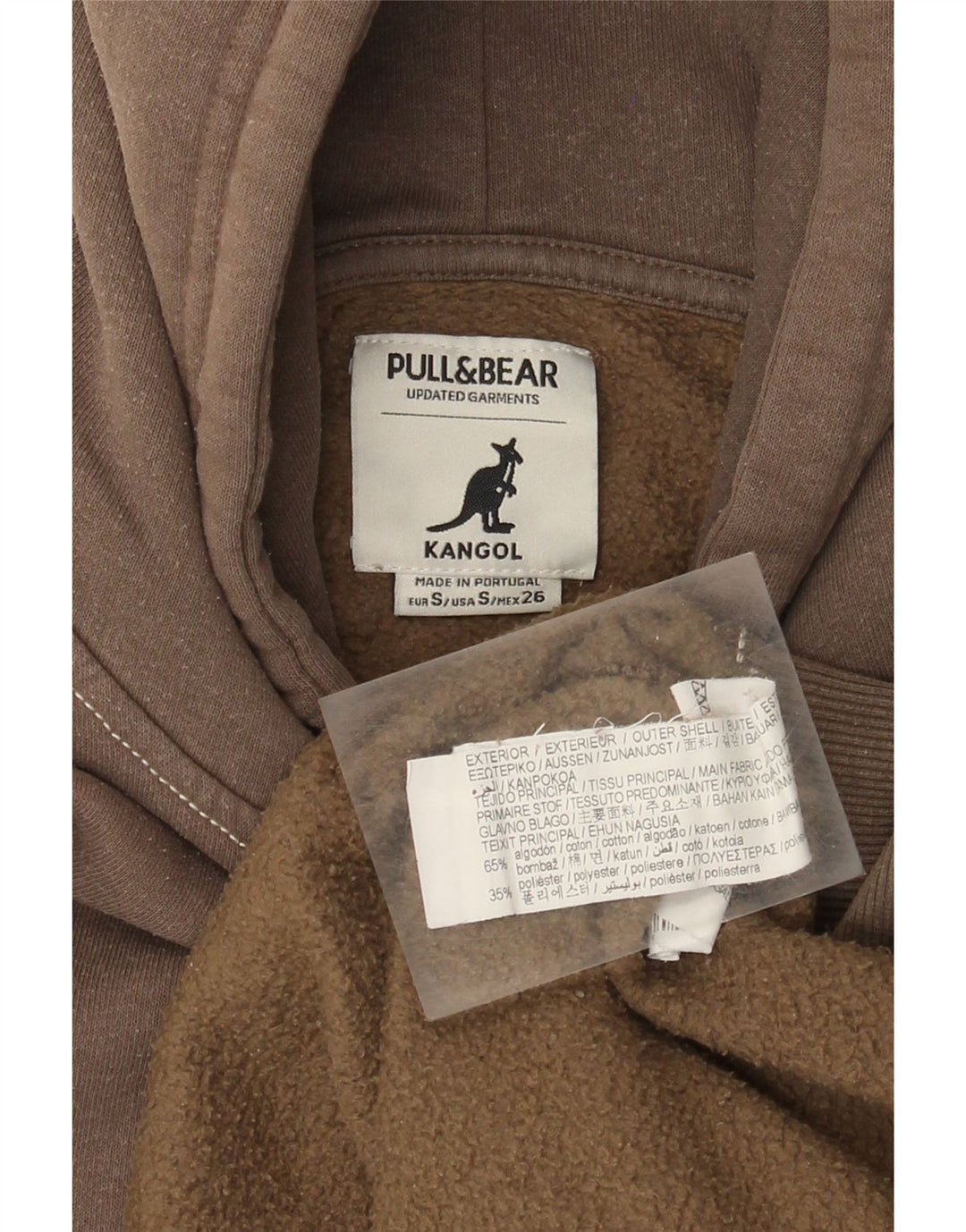 Pulôver feminino com capuz grande pull & Bear UK 10 algodão cinza pequeno