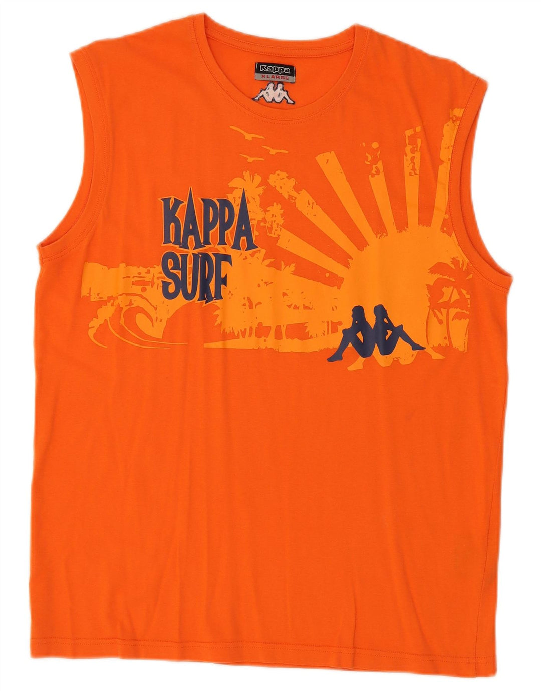 Kappa Mens Graphic Vest Top XL Laranja Algodão