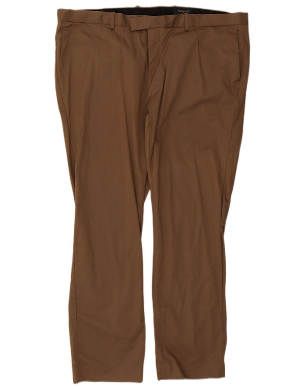 Calça masculina Marks & Spencer Autograph Slim Suit W44 L31 algodão bege