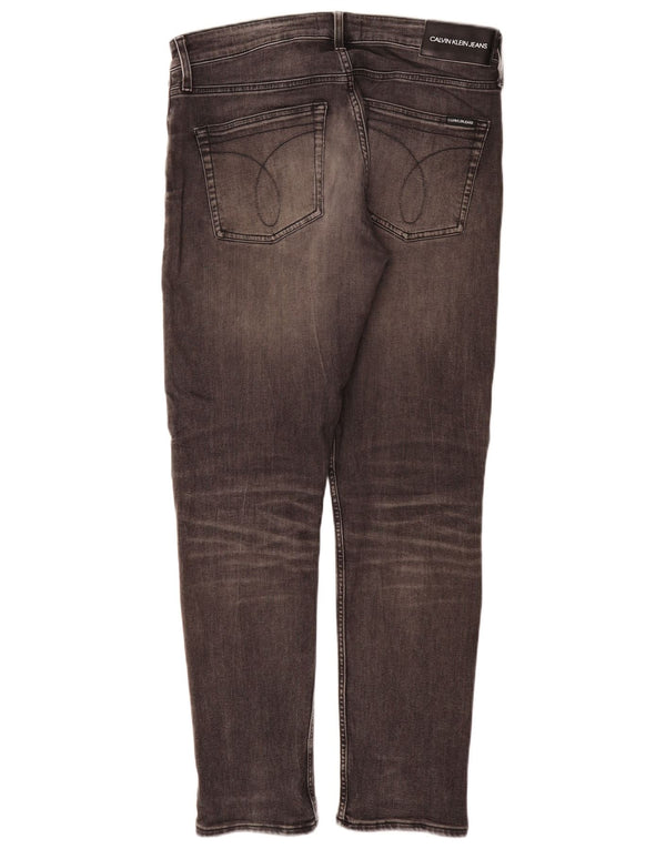 Calvin Klein Masculino Slim Jeans W34 L32 Cinza Algodão