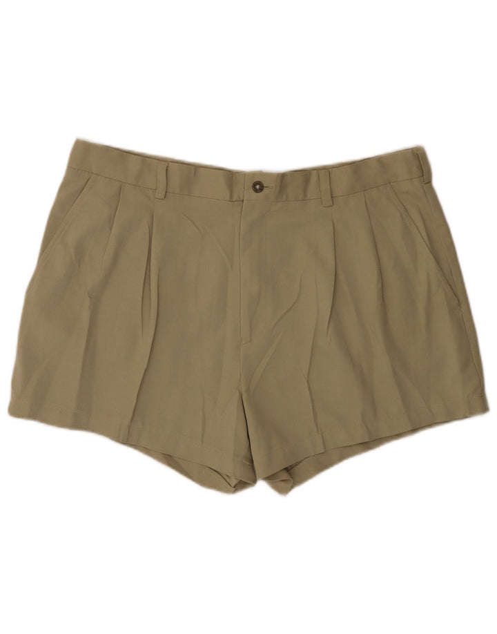Izod Mens Chino Shorts W38 XL Poliéster Bege