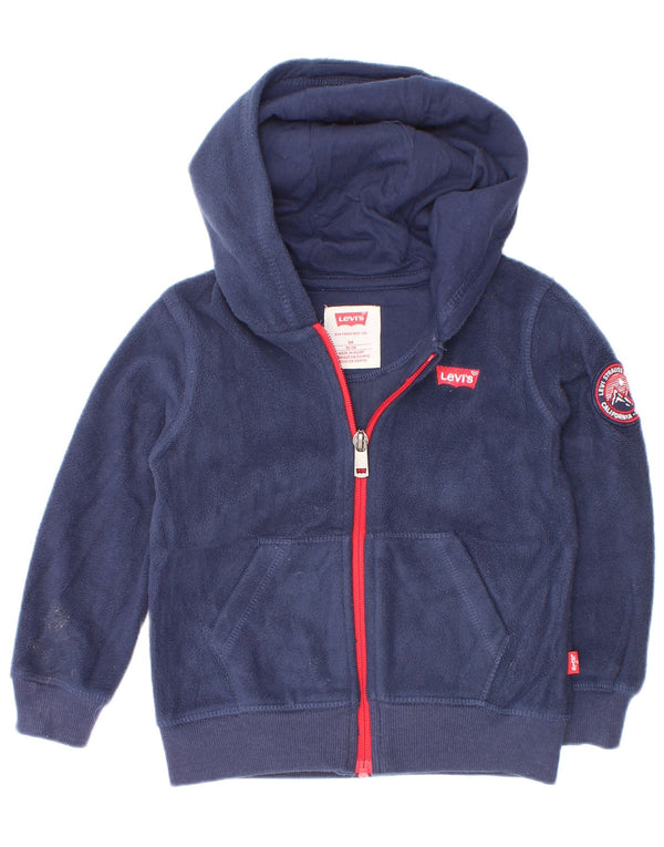 Suéter Levi's Baby Boys Fleece Zip com capuz 18-24 meses Azul marinho Poliéster