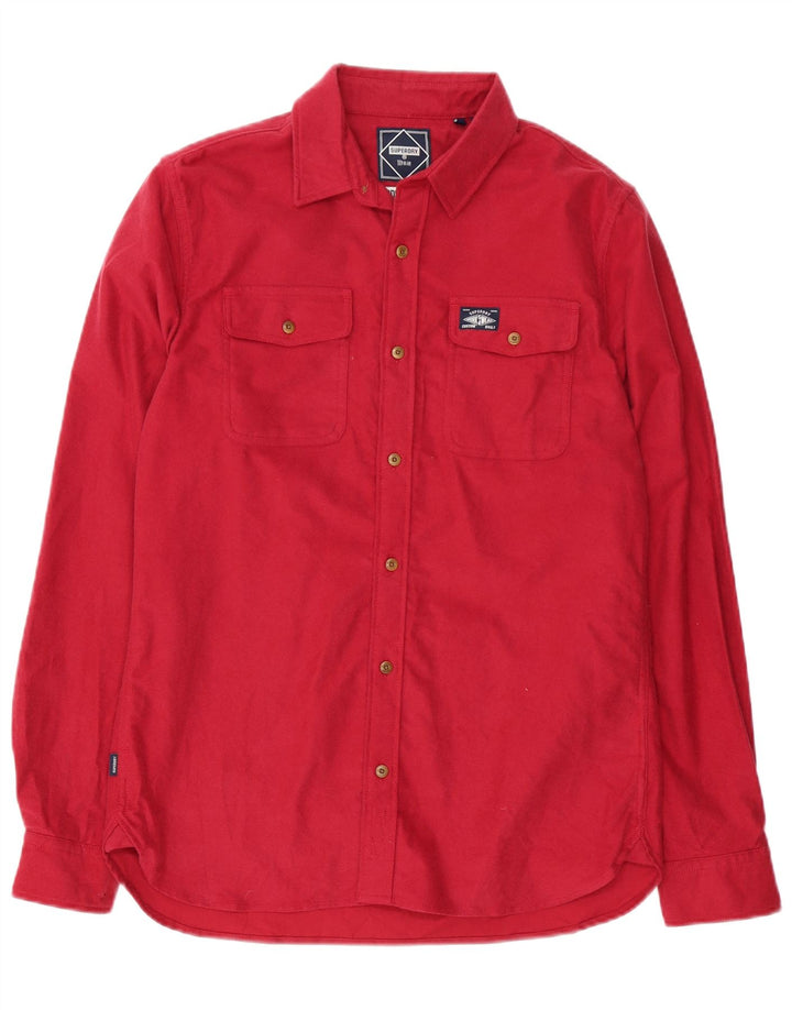 Camisa masculina Superdry médio algodão vermelho