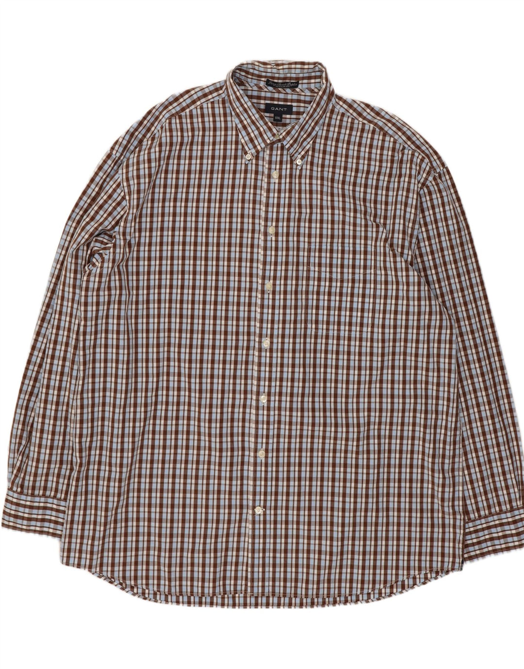 Camisa masculina Gant Regular Fit 3XL algodão xadrez marrom