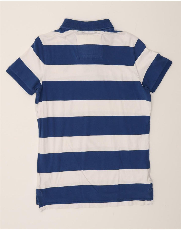 Camisa polo masculina ABERCROMBIE & FITCH Muscle Rugby listrada azul marinho médio