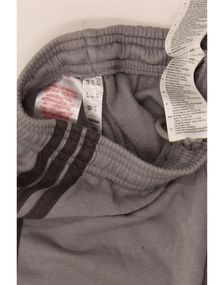 Adidas meninos calças de treino joggers 7-8 anos cinza algodão