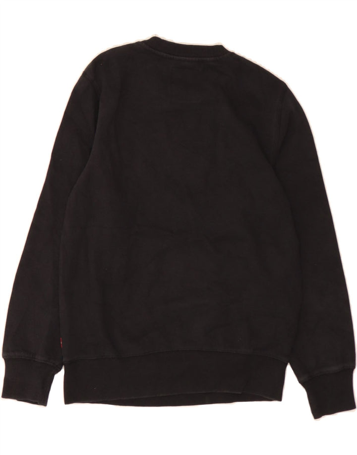 LEVI'S Boys Graphic Sweatshirt Jumper 11-12 Years Black Cotton Vintage Levi's and Second-Hand Levi's from Messina Hembry 