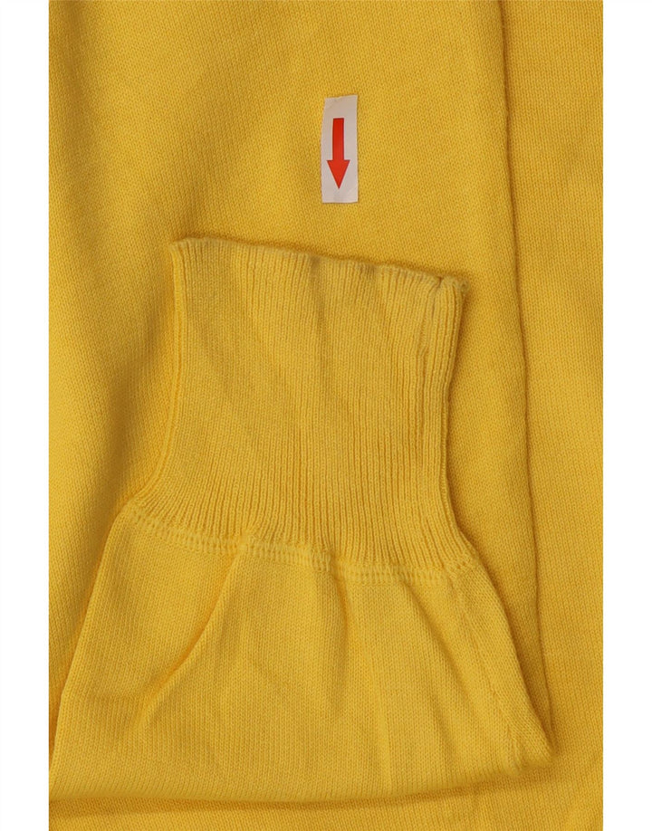 Suéter masculino Sergio Tacchini com zíper e gola alta de algodão amarelo