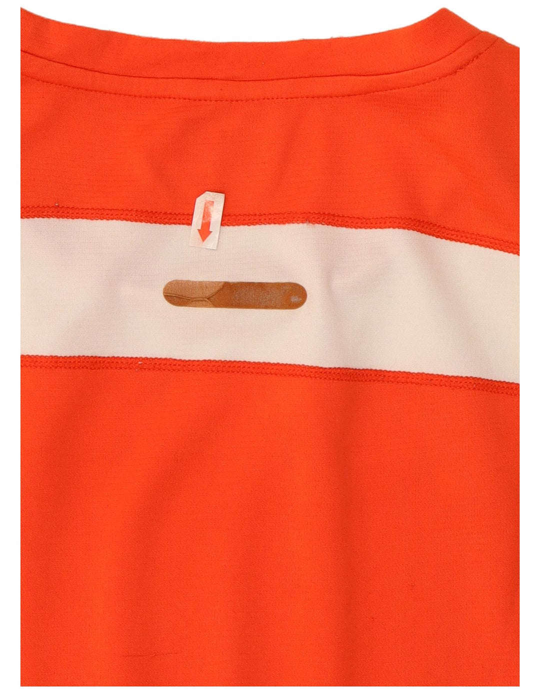 Camiseta masculina New Balance Top médio laranja colorblock poliéster