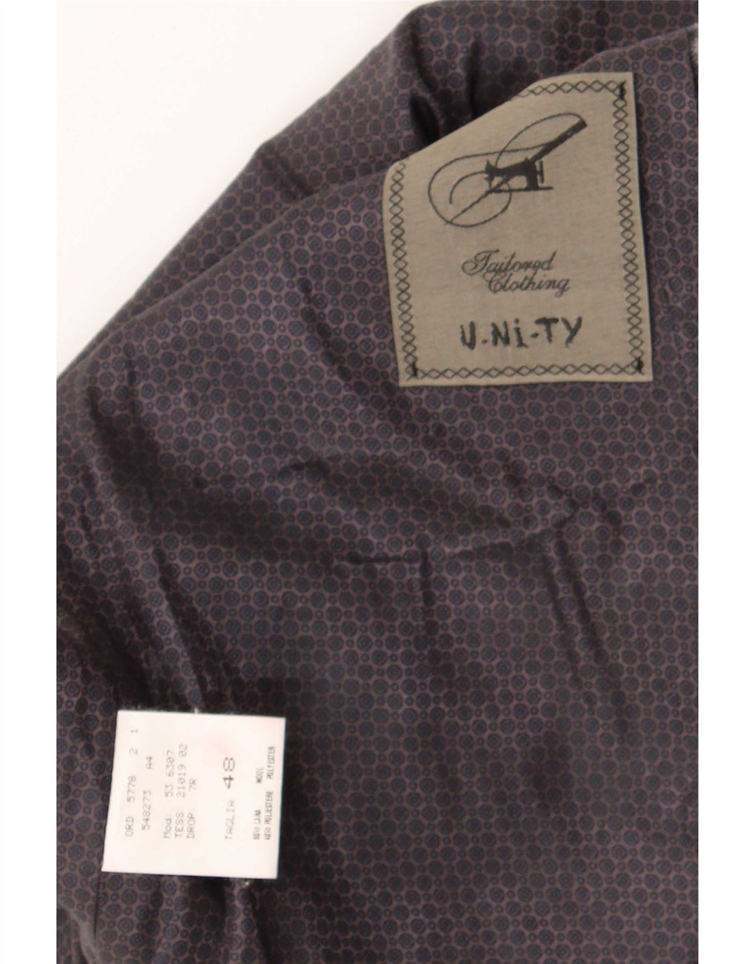 Colete masculino vintage IT 48 lã de guingão cinza médio