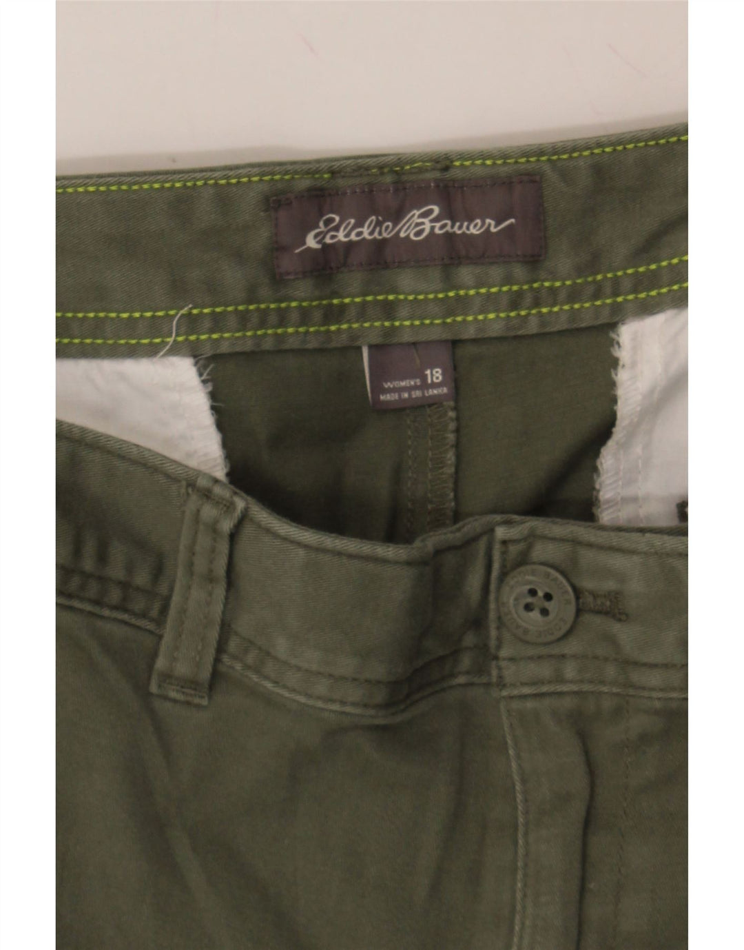 EDDIE BAUER Womens Chino Shorts US 18 2XL W38  Green Cotton Vintage Eddie Bauer and Second-Hand Eddie Bauer from Messina Hembry 