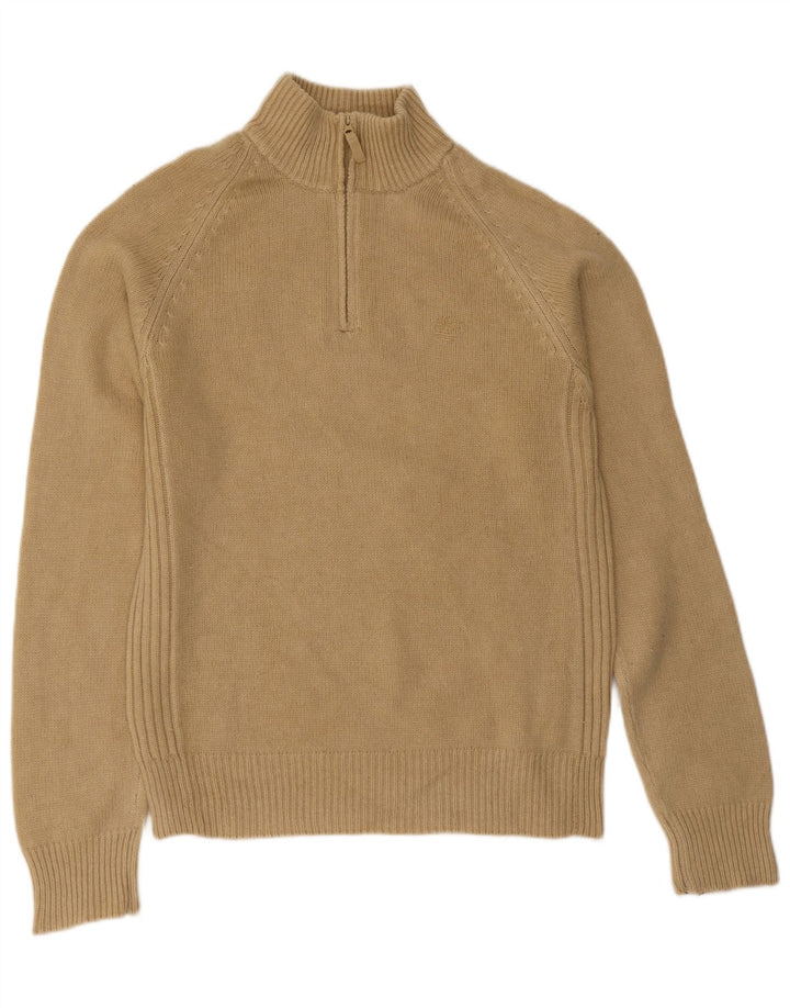 Suéter masculino Timberland com zíper e gola 2XL lã de cordeiro bege