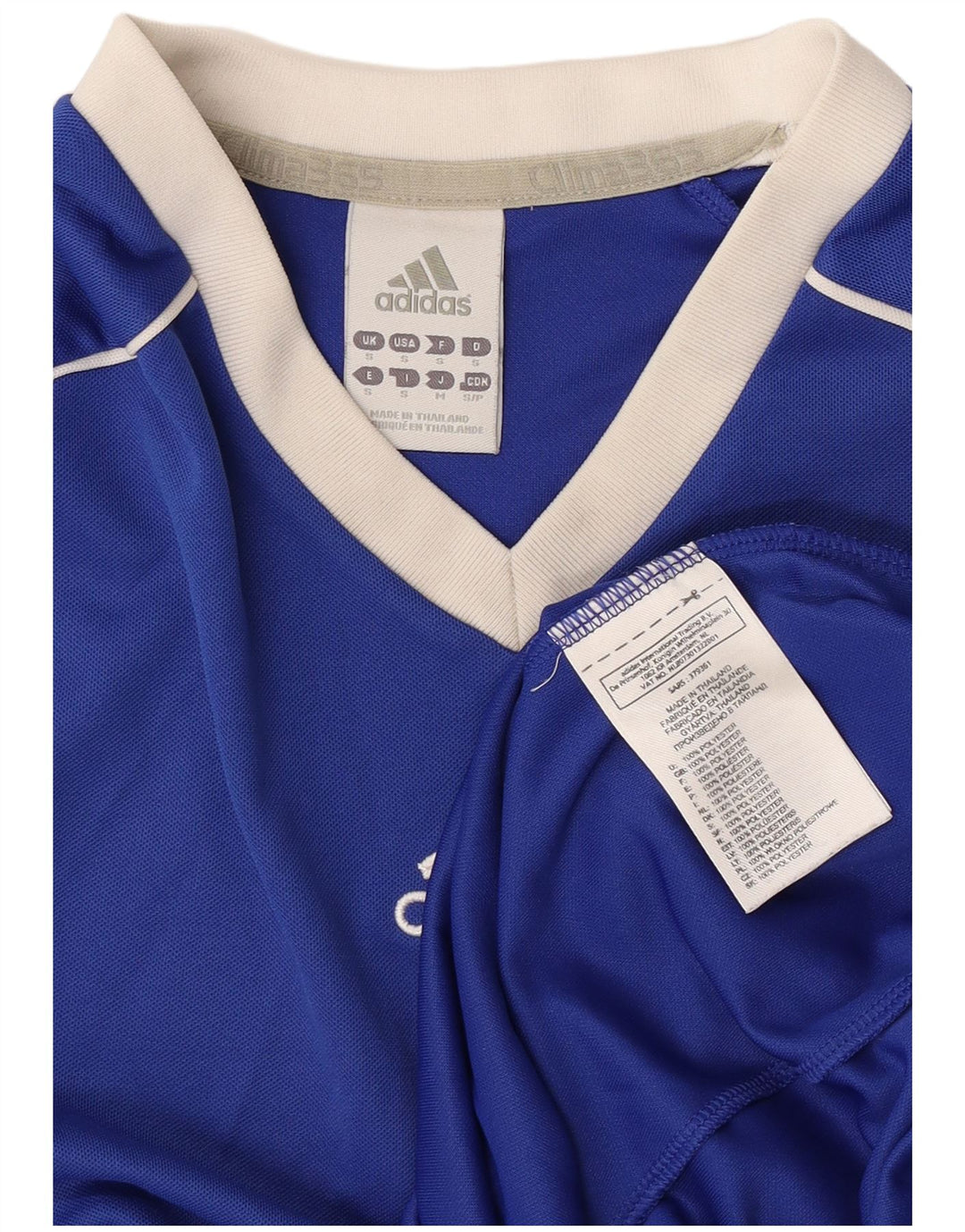 Adidas Masculino Climalite Camiseta Top Pequeno Azul Colorblock Poliéster