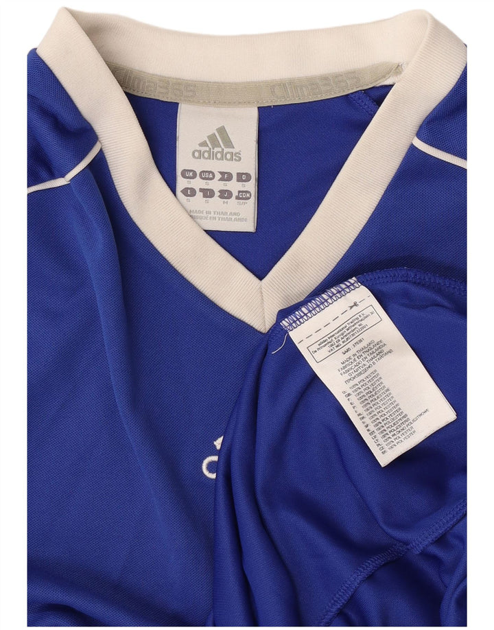 Adidas Masculino Climalite Camiseta Top Pequeno Azul Colorblock Poliéster