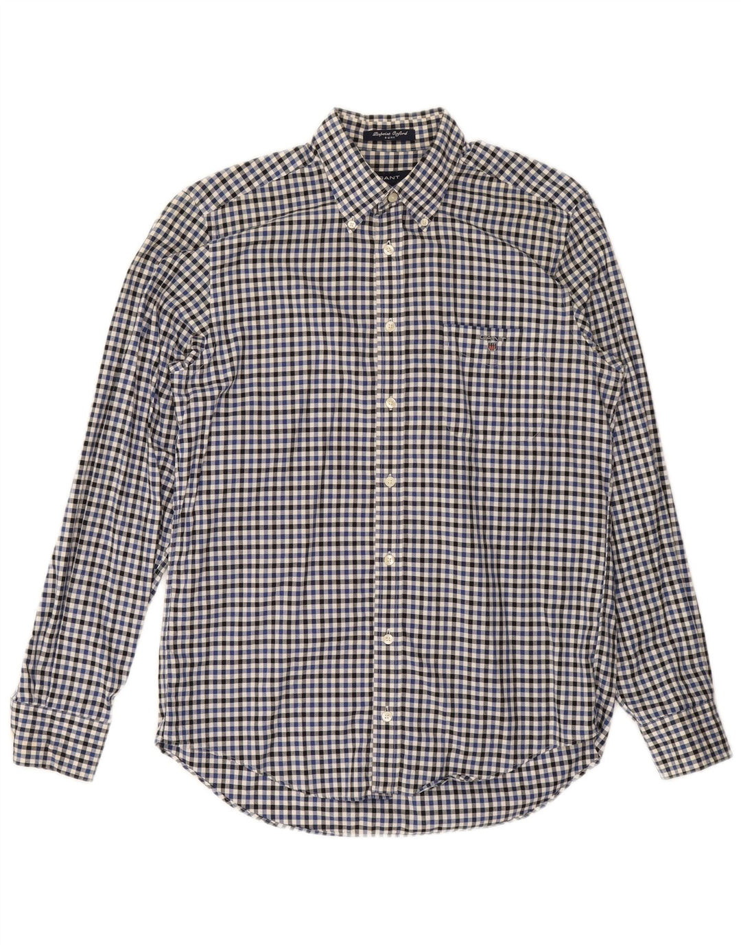 Camisa masculina GANT E-Z Fit algodão guingão azul médio