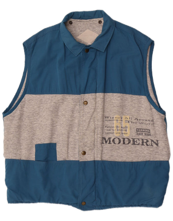 Colete gráfico masculino Carrera UK 42 XL azul colorblock poliéster