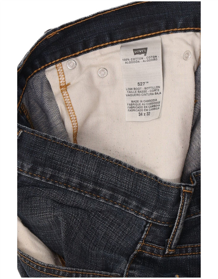 Levi's Masculino 527 Bootcut Jeans W34 L32 Azul Marinho Algodão