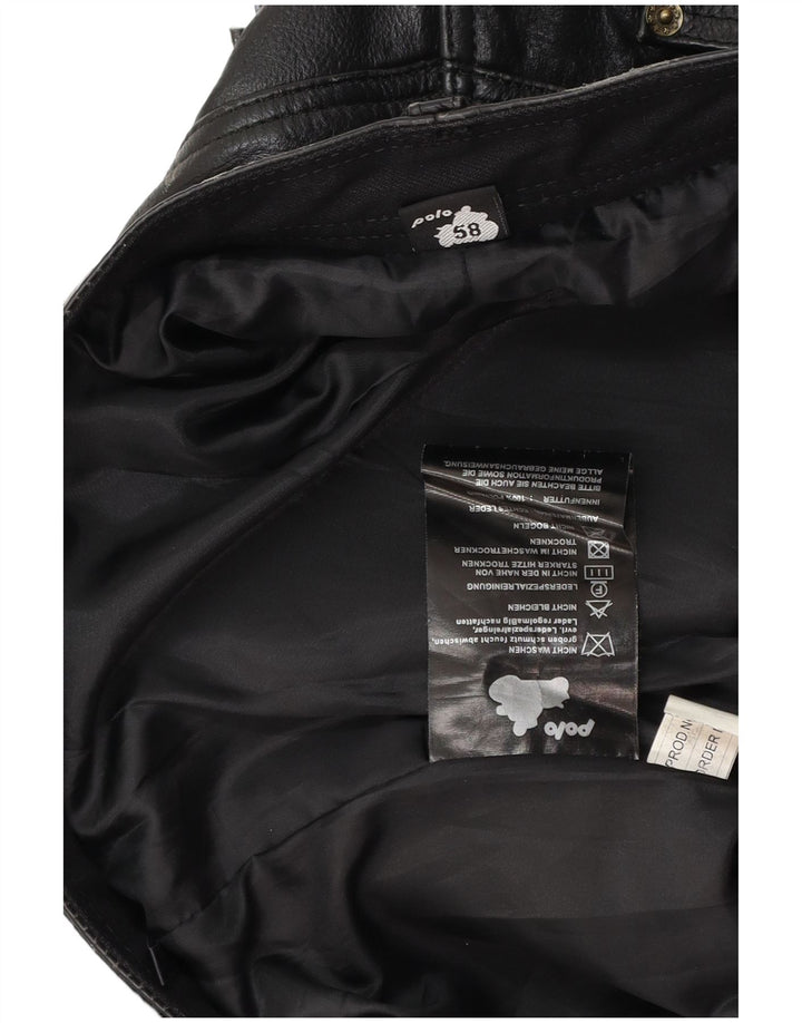 Calça masculina POLO de couro reto W38 L31 couro preto