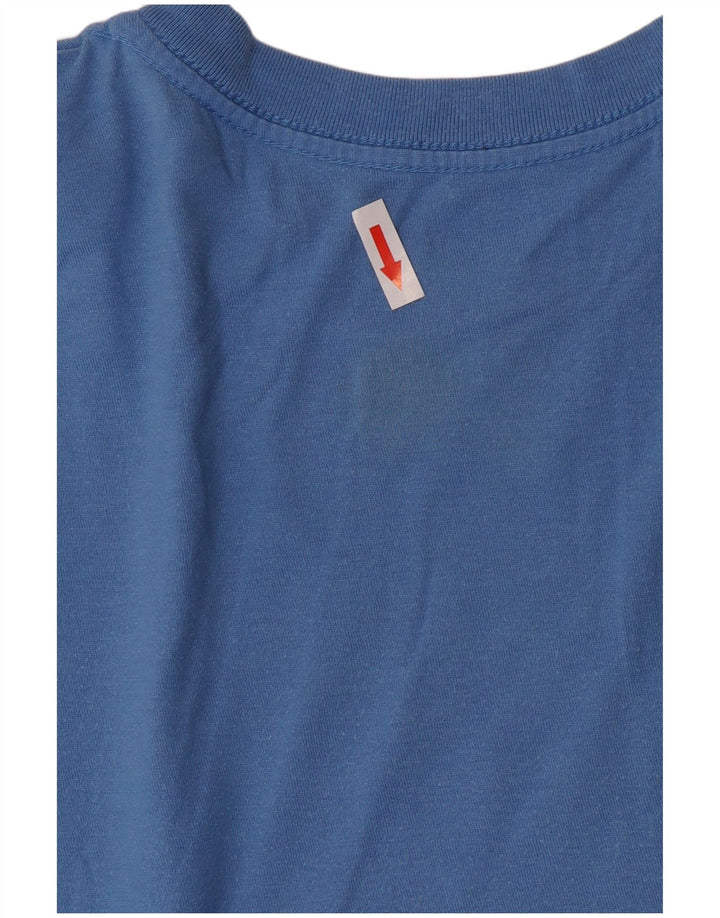 Camiseta masculina Nike Standard Fit gráfica top médio azul algodão