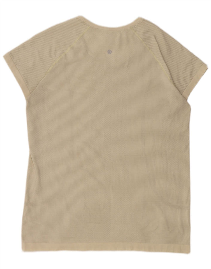 Camiseta feminina Lululemon UK 16 grande bege