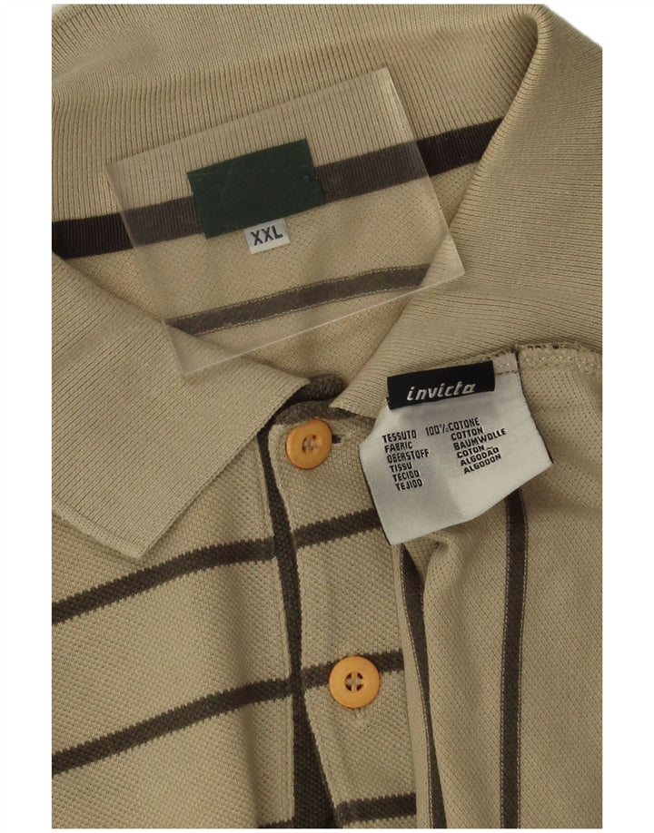 Camisa polo masculina Invicta 2XL algodão listrado bege
