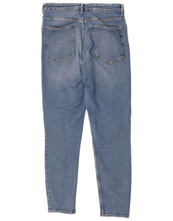 Calça jeans skinny feminina Zara cintura alta EU 46 2XL W36 L28 azul algodão