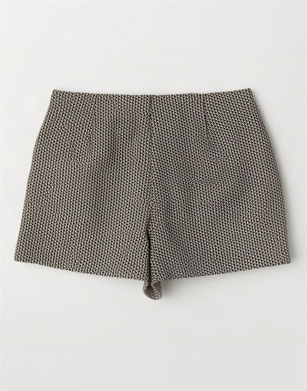 Zara Calça feminina cintura alta grande W30 bege geométrica