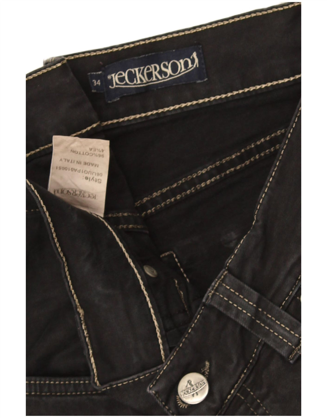 Jeans retos masculinos Jeckerson W34 L34 algodão cinza