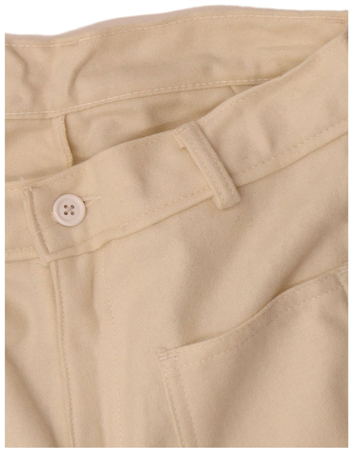 Calça casual feminina vintage bootcut W26 L32 bege