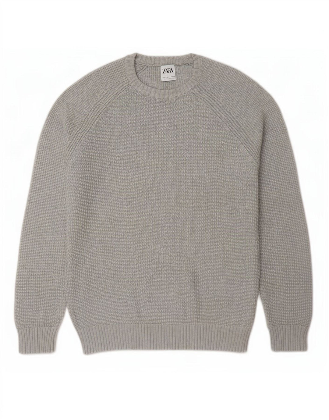 Zara Suéter masculino com gola redonda grande cinza