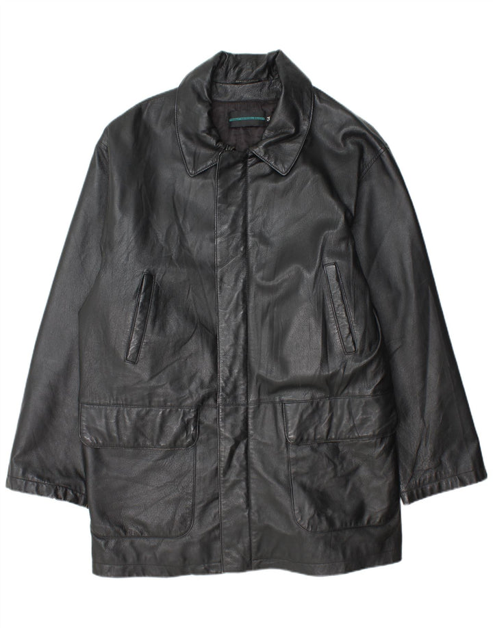 Jaqueta de couro masculina Metropolitan EU 54 2XL couro preto
