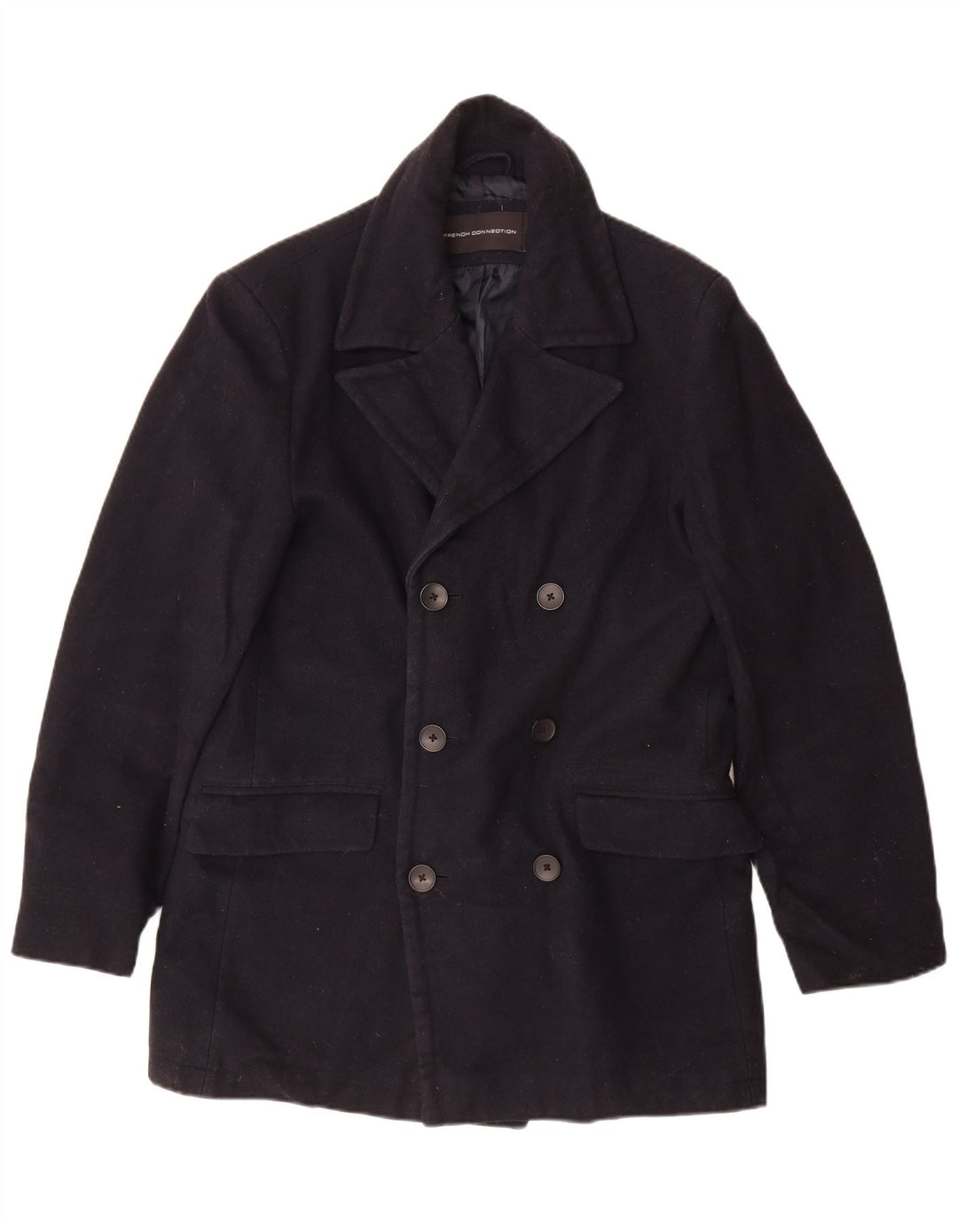 Casaco masculino com peito duplo FRENCH CONNECTION UK 40 grande azul marinho