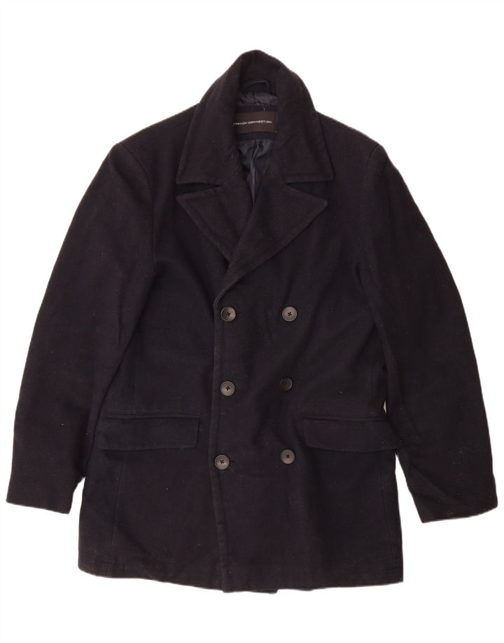 Casaco masculino com peito duplo FRENCH CONNECTION UK 40 grande azul marinho