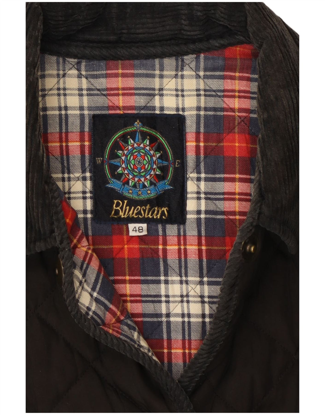 Jaqueta acolchoada feminina vintage IT 48 XL algodão preto