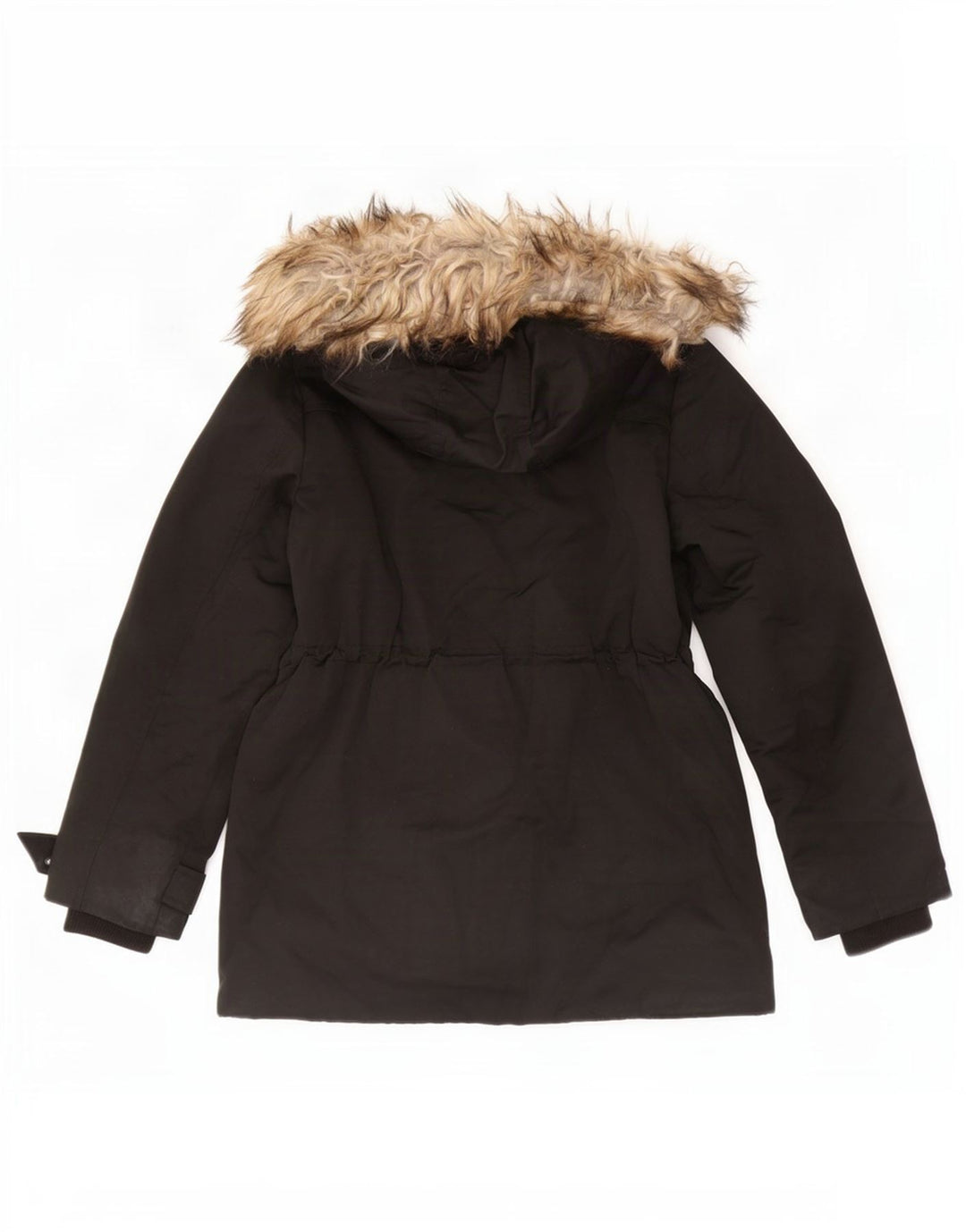 Jaqueta Parka com capuz feminina Topshop Reino Unido 8 poliéster preto pequeno
