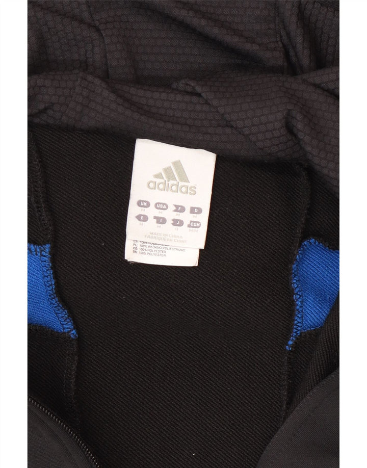 Adidas Mens Zip Hoodie Suéter Médio Preto Poliéster Esportes