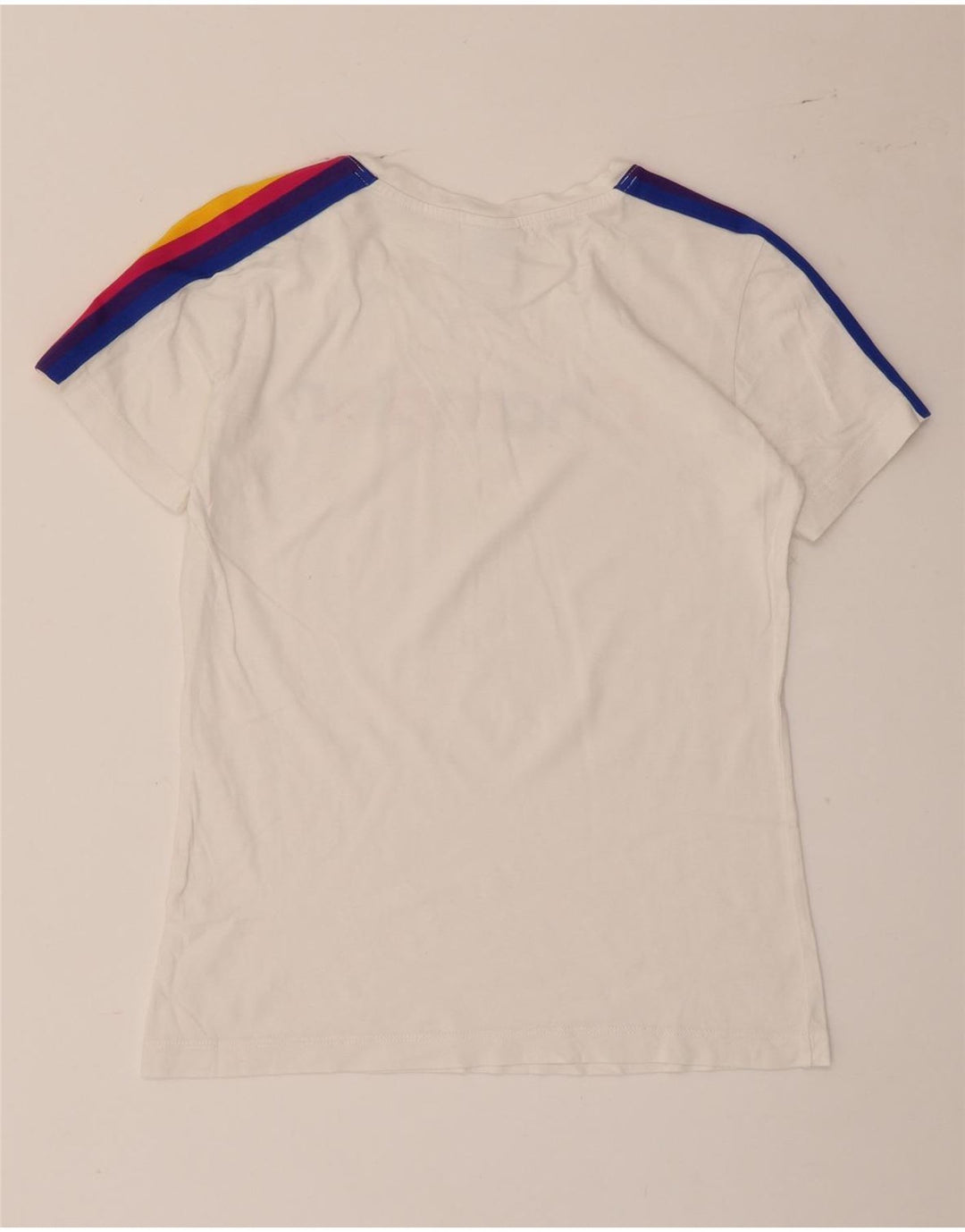 Camiseta feminina estampada Champion UK 12 listrada branca média