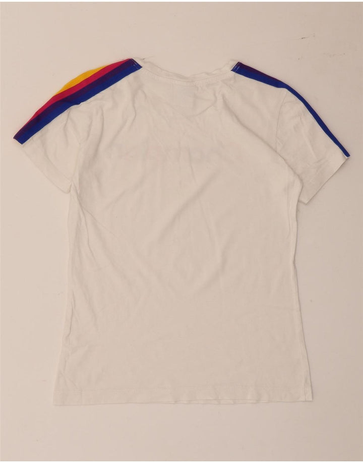 Camiseta feminina estampada Champion UK 12 listrada branca média